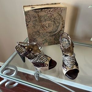 Size 8 BKE Buckle Animal Print Heels